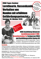 Lerntheorie, Rassenkunde, Verhalten von Hunden mit erhöhtem Gefährdungspotenzial mit Dr. Katja Leicht & Andreas Nyffeler (Ausbildungsmodul 3 NHB-Brevetinstruktor KVAK) 